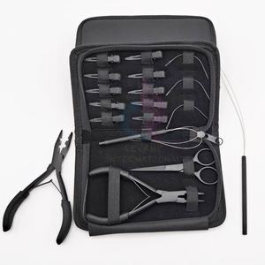 High Quality Sustainable Stainless Steel Professional Hair Extension Tools Kit Hand <b>Tied</b> Custom Color Hair Pliers Scissors <b>Clips</b> - Product Image 6
