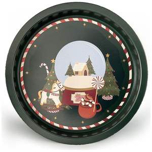 Bandeja DE SERVICIO DE METAL redonda de 315 mm para decoraciones de Año Nuevo y árboles de Navidad - Product Image 1