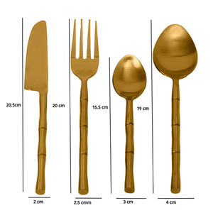 Juego de cubiertos de oro de lujo Cucharas de acero inoxidable en acabado espejado a granel Largo en el camino - Product Image 3