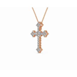 Regal <b>Cross</b> Diamond Pendant Round Cut 0.854 Ct Lab Grown Fine Jewelry Ethical Design Wholesale OEM Supplier - Product Image 2
