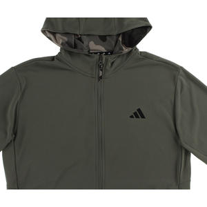 Adidas Aeroready Camo Accent Full Zip Mens Active Hoodies Couleur : Silver Pebble 100% authentique - Product Image 4
