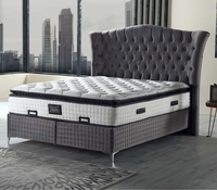 Lit d'Hôtel Européen Moderne Derniers Designs de Lits Doubles en Bois Massif Style Doux Européen