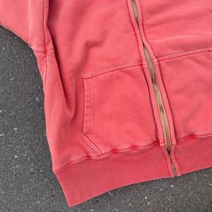 Sudaderas personalizadas de lavado ácido Vintage con cremallera completa lavado de piedra desgastada sudaderas con capucha de gran tamaño para hombre Sudadera con capucha de gran tamaño - Product Image 2