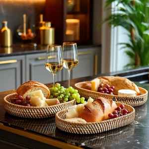 Plateau incrusté d'os et de résine de qualité supérieure Plateau décoratif unique fait à la main pour collations, boissons, table, salon, divertissement - Product Image 6