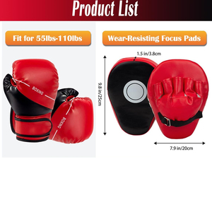 Guantes y almohadillas de boxeo de cuero genuino de estilo más nuevo, negro, rojo, la más alta calidad con logotipo propio, el mejor proveedor, por Amazing Industries - Product Image 4