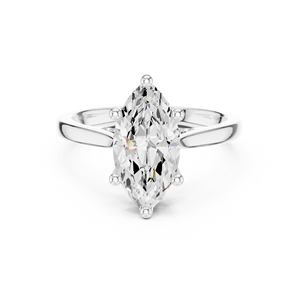 Bijoux terreux Bague de fiançailles solitaire Moissanite en or 14 carats pour femme - Product Image 3