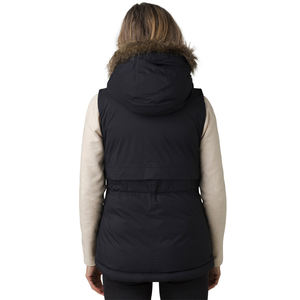 Gilet zippé matelassé court pour femmes Bodywarmer d'hiver rembourré noir avec décoration en fourrure Gilet adulte personnalisé Veste Gilet - Product Image 2
