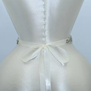 Bridella BS119 Silver <b>Wedding</b> Bridal <b>Belt</b> with Adjustable Fit Rhinestone & Pearl Embellishments for <b>Weddings</b> Proms Formal Events - Product Image 4