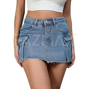 Jupe en jean femme taille haute à vendre fabricant professionnel jupe en jean femme 100% coton - Product Image 1