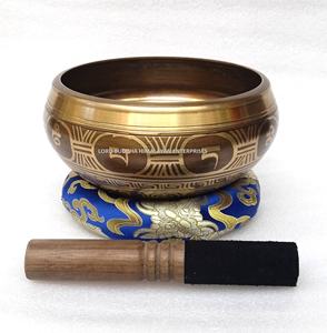 Cuencos Cantores de latón de alta calidad hechos en Nepal fundidos a máquina con técnica plateada para meditación de yoga y estilo Feng Shui - Product Image 4