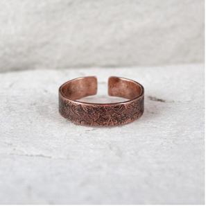 2027 Arizona gros bijoux chrétiens conception Simple cuivre torsadé bague pour hommes martelé texturé anneau pour les femmes - Product Image 6