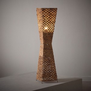 Lampe de table de chevet tissée à la main pour décoration de chambre à coucher de luxe lampadaire design personnalisé en jacinthe d'eau - Product Image 6