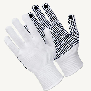 Gants de sécurité confortables en coton bleu marine, résistants à la chaleur, sans couture, extensibles, sans silicone, tricotés à la machine pour un confort optimal - Product Image 2