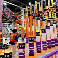 Équipement personnalisé pour parcs sportifs intérieurs : Parcours d'aventure en cordes, Karting, Trampoline, Centre de loisirs commercial, High High-hop Fiber