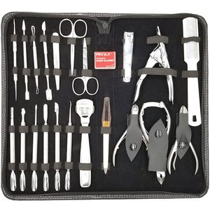 Kit de toilettage professionnel manucure pédicure outils en acier inoxydable 17 pièces meilleure qualité fournisseur à bas prix PK - Product Image 3