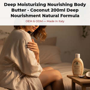 Burro Corpo Idratante Profondo 200ml Formula Nutriente Cocco & Moringa Rossa OEM Private Label Italia Uso Quotidiano - Product Image 2