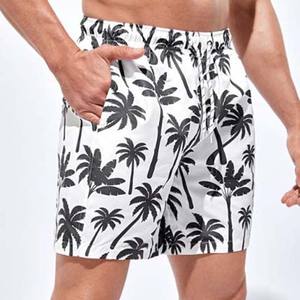 Alta calidad verano rápido algodón y poliéster cintura elástica traje de baño playa pantalones cortos hombres precio barato logotipo personalizado tablero playa pantalones cortos - Product Image 5