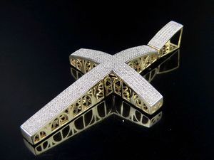 Unique Style Moissanite <b>Cross</b> Diamond Pendant for <b>Men</b> Iced Out 925 <b>Silver</b> Hip Hop Gold Plated Wedding Wear Jewelry - Product Image 2