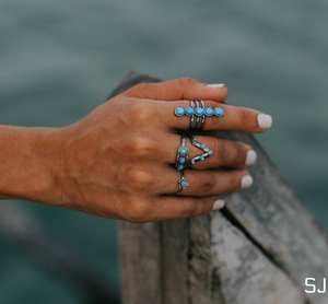 Bague turquoise en argent sterling faite à la main pour femme - Product Image 5