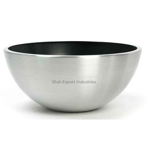 Tazón de servicio redondo niquelado de diseño clásico Tazón de servidor de frutas de gran tamaño Tazón de comida de catering de hotel de lujo - Product Image 1