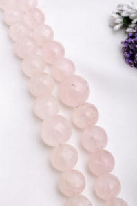 ลูกปัดโรสควอตซ์ธรรมชาติขนาด 15 มม. ถึง 24 มม. ทรงเหลี่ยมเพชรพลอย สำหรับทำเครื่องประดับชั้นดี - Product Image 5