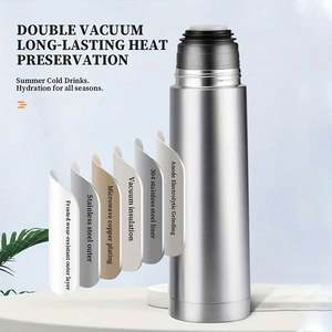 Bouteilles d'eau isothermes personnalisées en acier inoxydable de 350 ml, thermos à vide à pression d'air avec tasse - Product Image 5