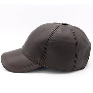 Gorras de béisbol de cuero genuino marrón chocolate para hombres con bordado 3D atemporal ajuste ajustable y estilo elegante al aire libre - Product Image 4