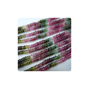 Cuentas Redondas Lisas de Turmalina, Calidad Superior, Tamaño Aproximado de 4 mm, Cuentas de Turmalina Multicolores - Product Image 1