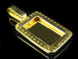 Forma rectangular chapada en oro Moissanite Diamante tachonado S925 plata Iced Out colgante personalizado Hip Hop joyería para hombres y mujeres - Product Image 5