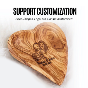 Plato en Forma de Corazón de Madera de Olivo Tunecino Tallado a Mano Estilo Mediterráneo ArtisRaw para Uso en el Hogar, Cocina y Restaurante - Product Image 6