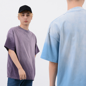 เสื้อยืดคอกลมผ้าฝ้าย100% โอเวอร์ไซส์ผ้าแอซิดแอซิดสไตล์วินเทจสำหรับผู้ชายแบรนด์ของคุณเองผลิตตามสั่ง - Product Image 3