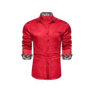 Camisas de vestir de algodón para hombre, camisa Formal elástica sin arrugas de manga larga sólida, camisas informales de negocios con botones - Product Image 4