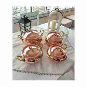 <b>Dish</b> For Serving Sweets Manufacturer & Exporter From India Kitchen <b>Utensils</b> Safe Copper Serving Pot - Product Image 1