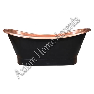 Baignoire en cuivre luxueuse finie à l'antique avec des détails lisses autoportante pour les salles de bain modernes par Axiom Home Accents - Product Image 6