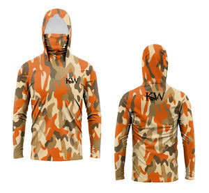 Custom Athletic manga larga con capucha UPF 50 + protección solar impermeable poliéster XL tamaño pesca camisas - Product Image 4