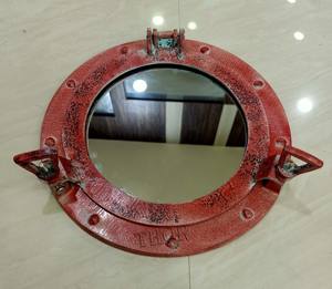 Espejo de ventana de ojo de buey redondo de aluminio Premium náutico de 12 pulgadas decoración de pared Premium para baño O USO DE BELLEZA acabado de vidrio - Product Image 5