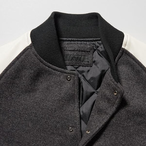 Customized Size Men's Baseball Jacket Street Front <b>Button</b> Style Stand Puff Printing Reasonable CollegeBaseballjacket for men - Product Image 3