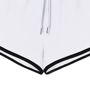 Pantalones Cortos Deportivos Blancos para Mujer con Ribete Negro, Cintura Elástica con Cordón, para Correr, Fitness, Gimnasio, Ligeros, para Verano - Product Image 6