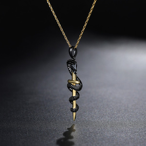 Collier commémoratif Jeulia Never Give Up Mamba Dagger en argent sterling plaqué rhodium - Product Image 5