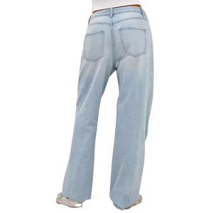 Pantalons/jeans en velours à taille haute pour femmes grande taille en gros personnalisés, pantalon décontracté long en polyester pour l'hiver, décoration en dentelle - Product Image 6