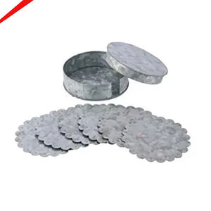 Dessous de verre de thé en aluminium en métal fini argenté au look incroyable pour le restaurant et le bar de l'hôtel - Product Image 1