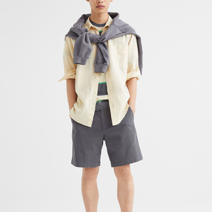 Short d'été pour hommes de haute qualité 100% coton solide velours côtelé décontracté cordon taille écologique nouveau Design - Product Image 1