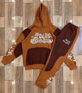 Chándal en blanco Unisex personalizado Boxy Zip up sudaderas con capucha y pantalones de chándal conjunto de peso pesado 500 Gsm conjunto de chándal de gran tamaño para hombres - Product Image 6