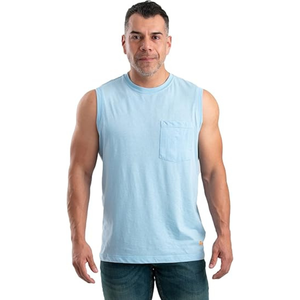Camiseta de algodón sin mangas con hombros caídos para hombre al por mayor con bolsillo-Camiseta sin mangas ajustada-Logotipo personalizado disponible - Product Image 1