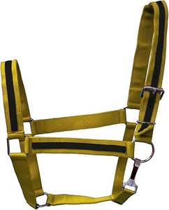 Venta al por mayor de nailon caballo Halter con rayas negras Acento Ajustable Durable Cómodo Headcollar Fuerte Entrenamiento Halter - Product Image 3