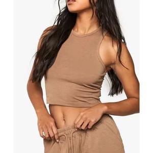 Nouveau modèle Vêtements de sport pour femmes, vêtements de yoga, couleur unie, gilet, débardeur deux pièces, ensemble short et motard - Product Image 5