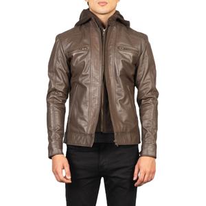 Chaqueta de cuero genuino para hombre, chaqueta de moda, venta al por mayor, 2022 - Product Image 2