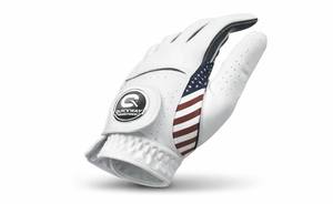 Gant de golf pour homme, main gauche, cuir PU, respirant, antidérapant, logo personnalisé, design drapeau américain blanc - Product Image 3