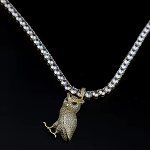 Pendentif en diamant moissanite hip hop glacé avec zircone or \ argent plaqué argent 925 et laiton pour cadeau de fiançailles - Product Image 4