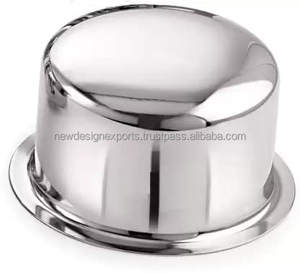 Patila/Bhagona/Tapeli à fond rond de 6 litres en acier inoxydable au design classique avec couvercle en métal - Product Image 4